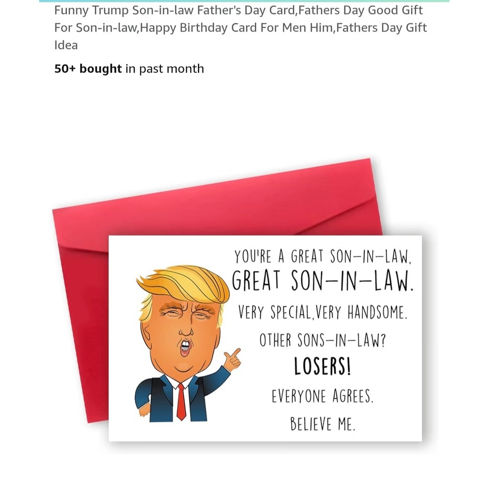 Funny Trump Son-in-law Father's Day Card Birthday Gift For Men Him‎ Idea